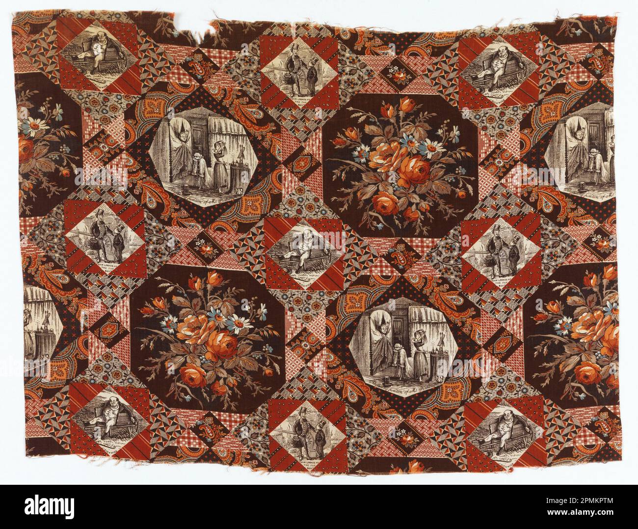 Textile (England); cotton; Warp x Weft: 48 x 64 cm (18 7/8 x 25 3/16 in.) Repeat H x W (minimum): 38.5 x 21 cm (15 3/16 x 8 1/4 in.) Stock Photo
