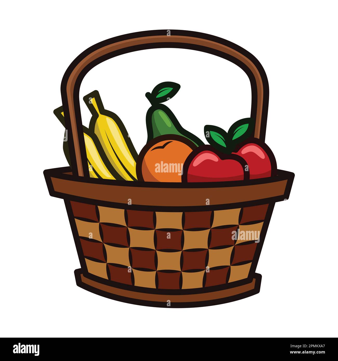 Fruits With Wooden Hampers. Eid Mubarak Icon Vector Illustration Stock ...