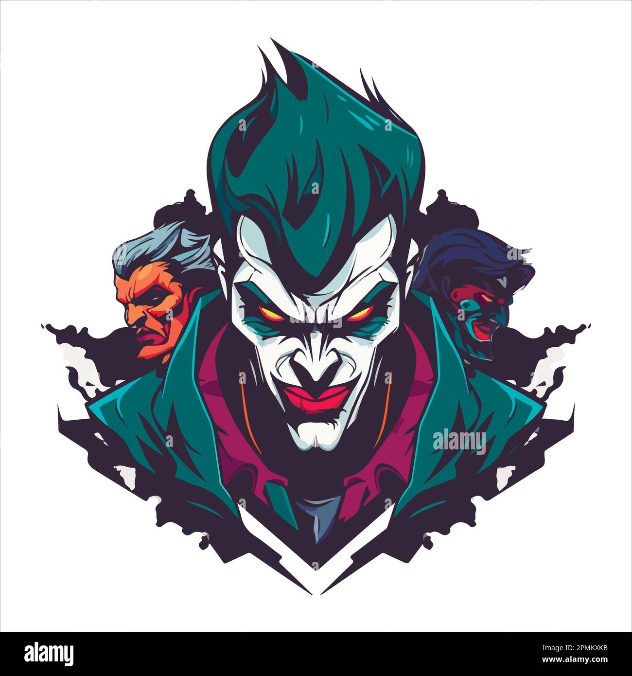 Premium Vector  Crazy gamer. joker gamer concept. e-sport logo - vector  illustration