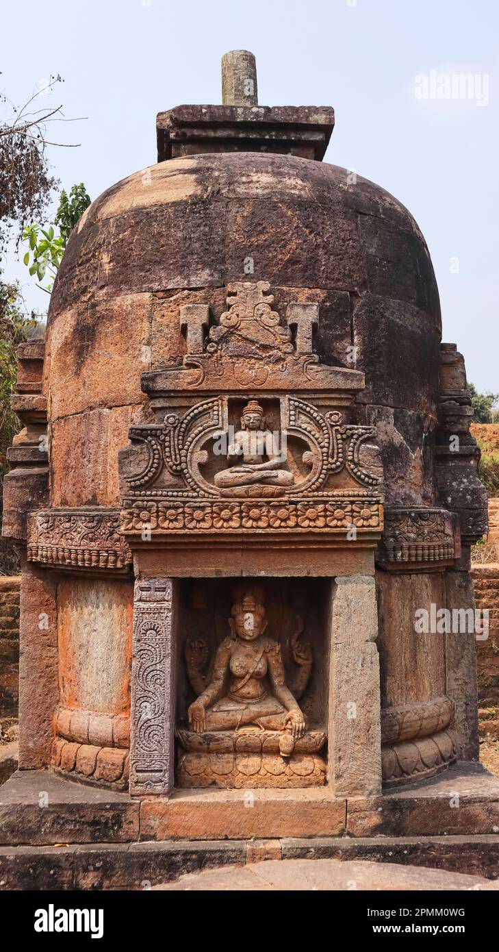 Ancient Buddhist Stupa of Udaygiri Monastery No.1, Jaipur, Odisha, India. Stock Photo