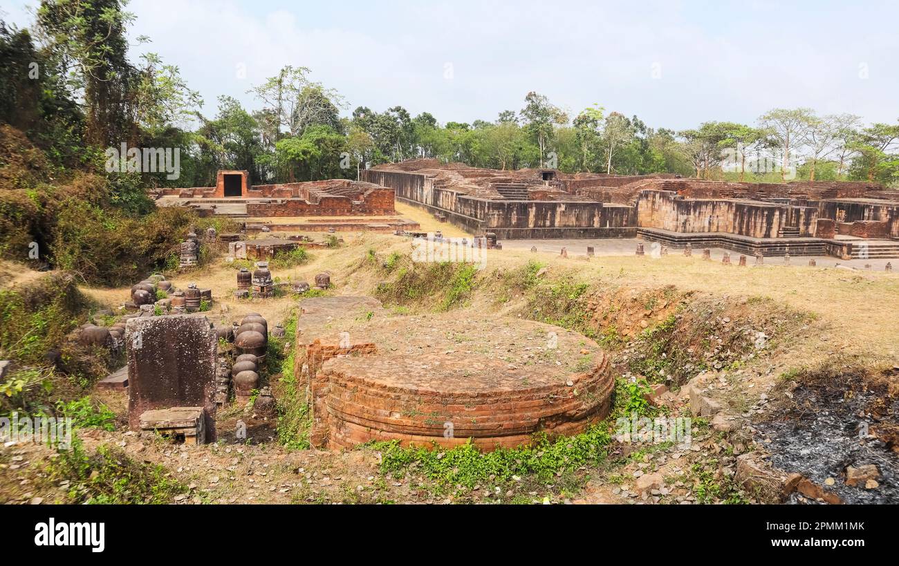 Ruins of Ratnagiri Buddhist Monastery, Odisha, India. Stock Photo