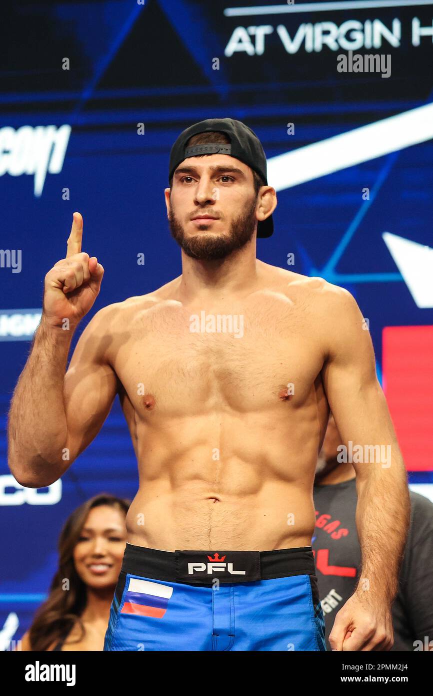 Las Vegas, NV, USA. 13th Apr, 2023. Welterweight Magomed Umalatov on