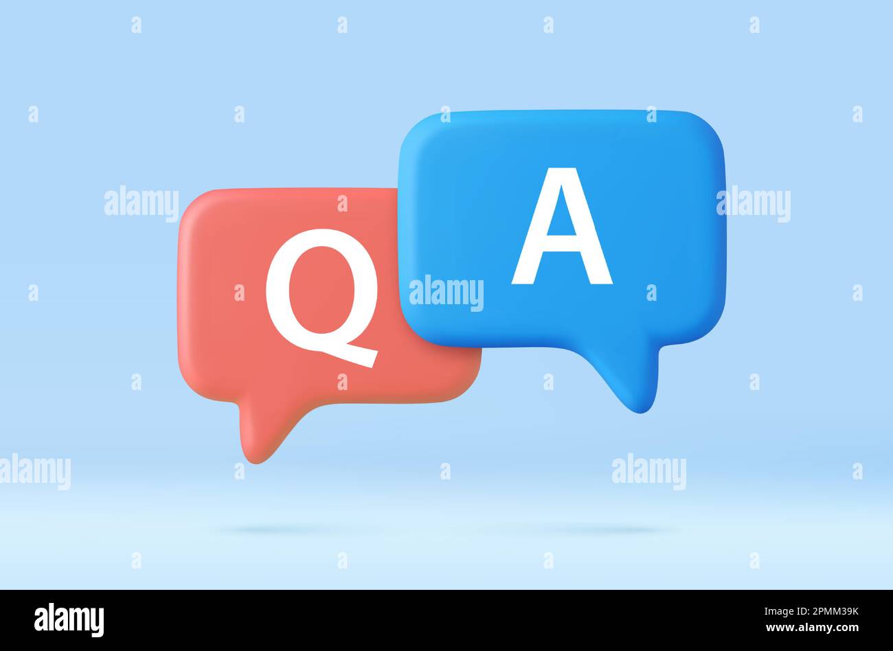 3d Speech bubble with q and a letters, Stock Vector