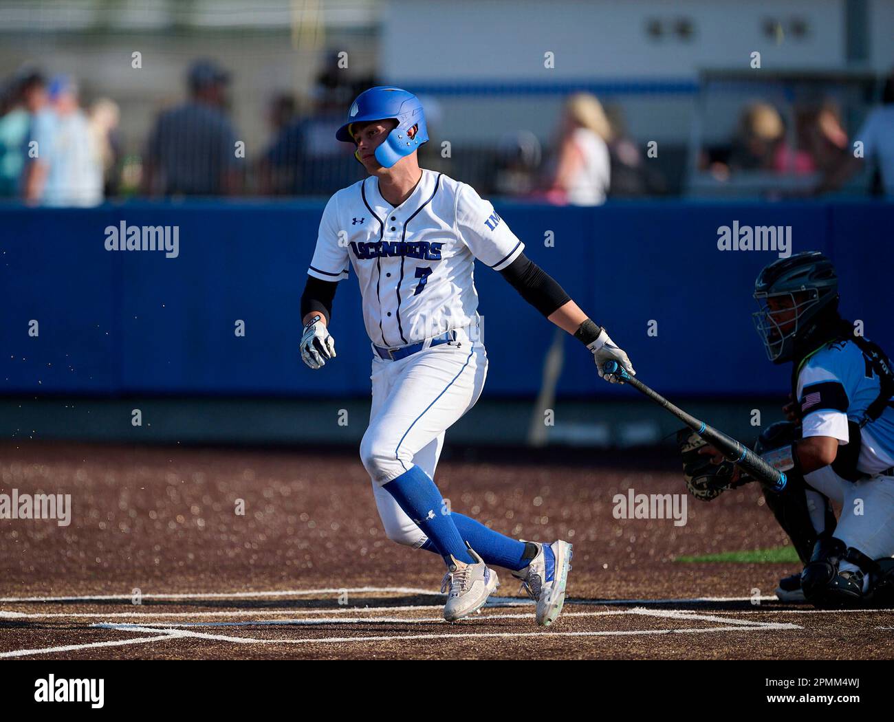 IMG Academy Ascenders Stone Russell (7) bats during the IMG National