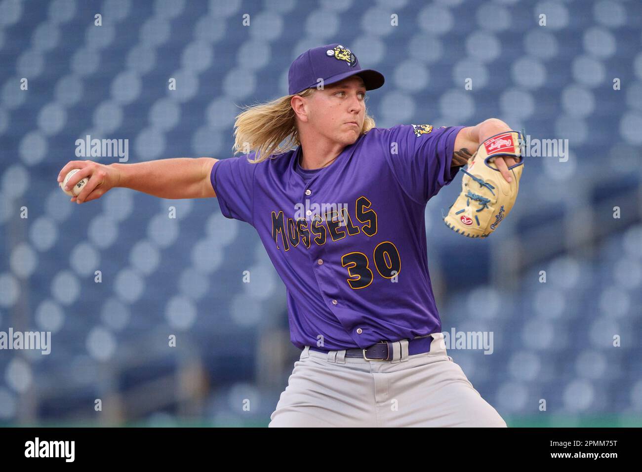 Fort Myers Mighty Mussels pitcher C.J. Culpepper (30) during an MiLB