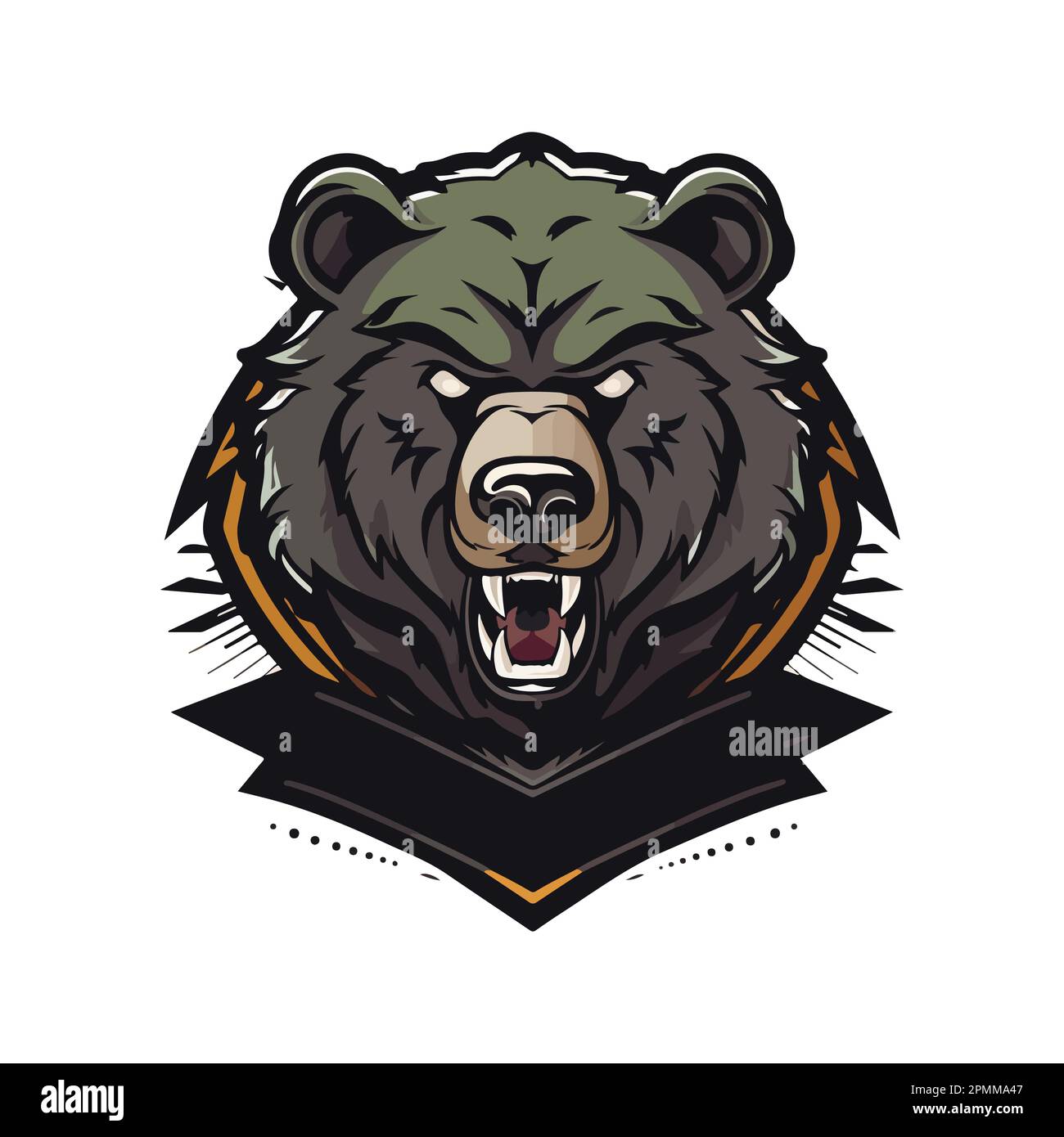 Modern professional grizzly bear logo for a sport team Stock Vector
