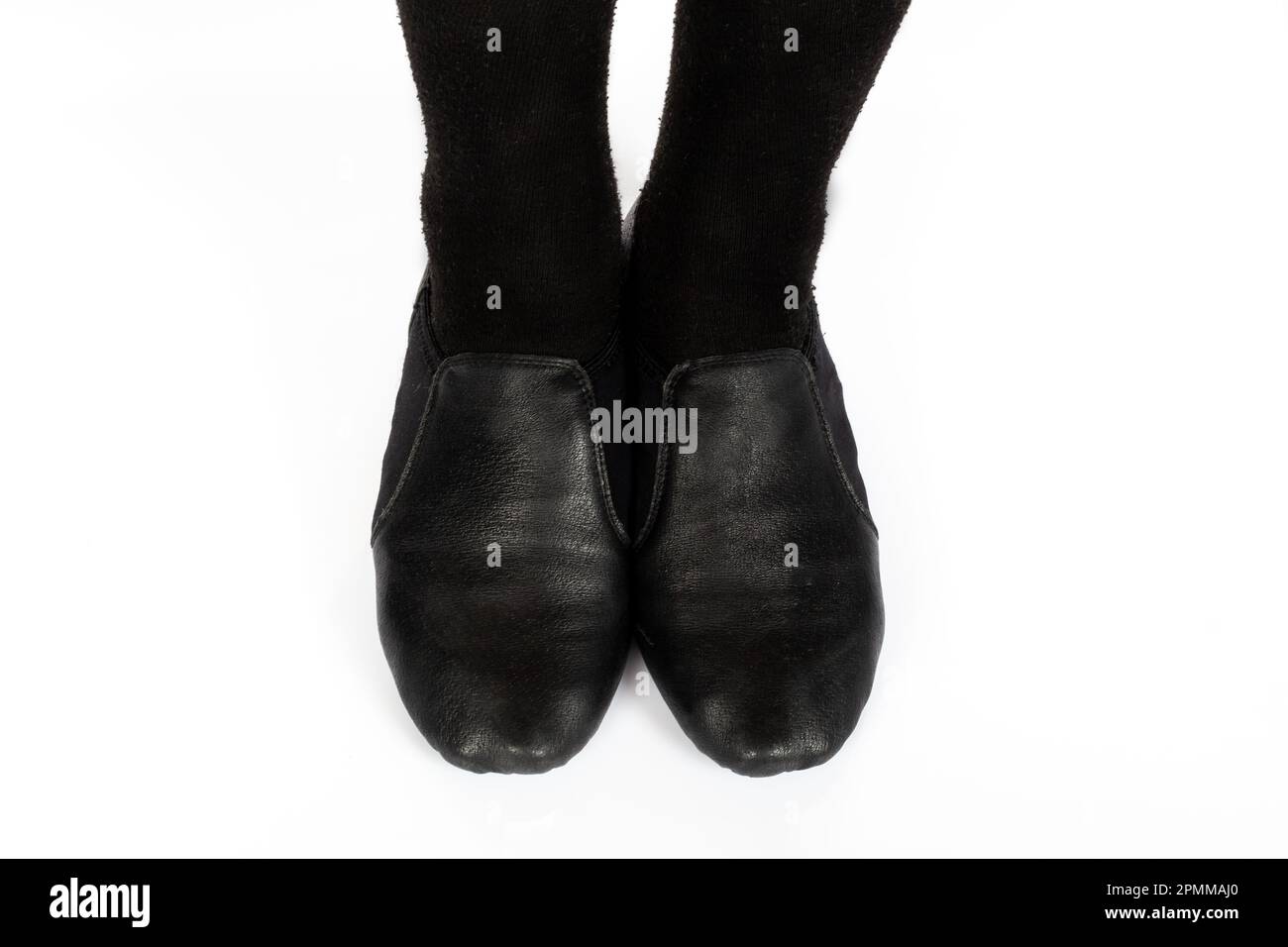 Black Jazz CORRECT standing feet position top down isolated on white