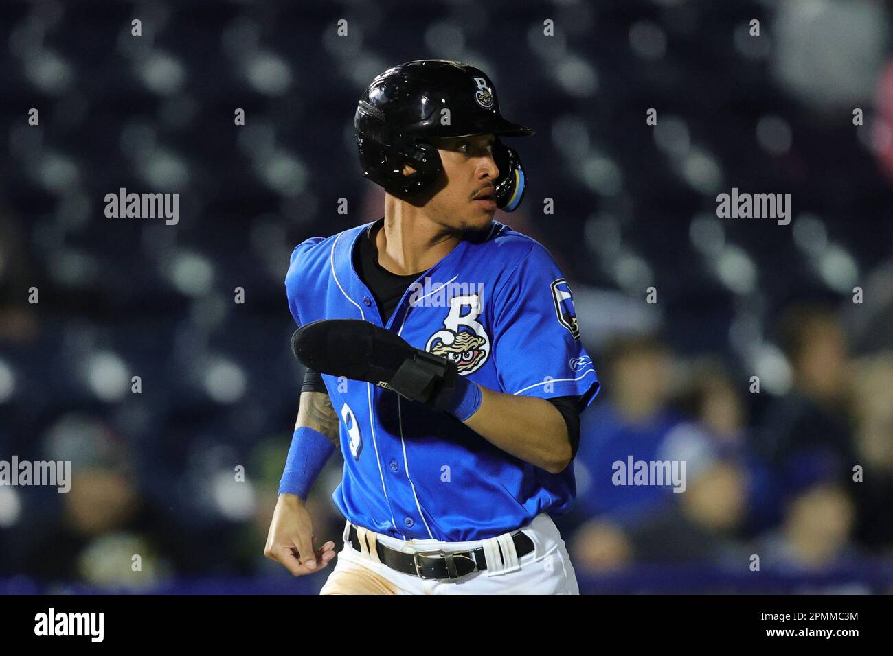 Biloxi, Mississippi, USA. 13th Apr, 2023. Biloxi Shuckers outfielder