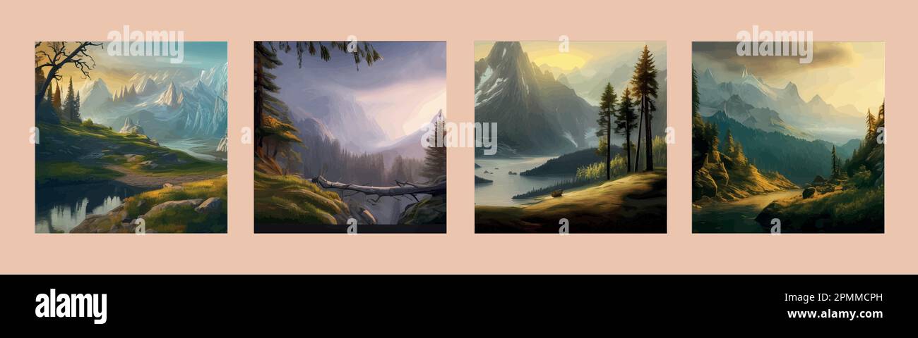 Foggy alps Stock Vector Images - Alamy