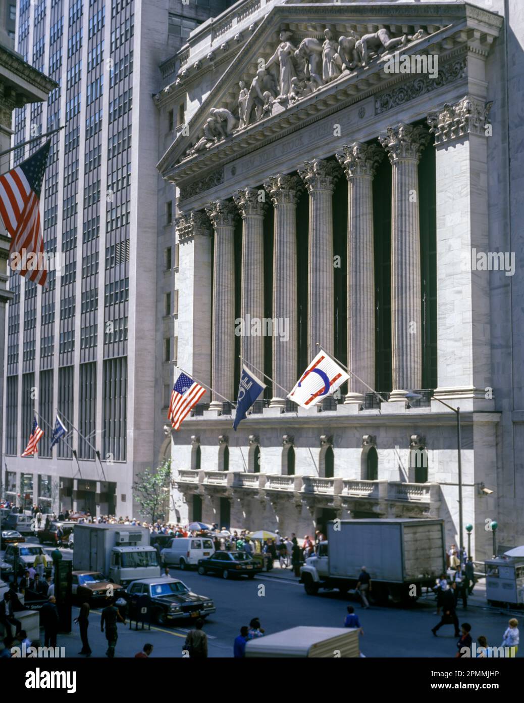 1987 HISTORICAL WALL STREET STOCK EXCHANGE BUILDING MANHATTAN NEW YORK CITY USA Stock Photo