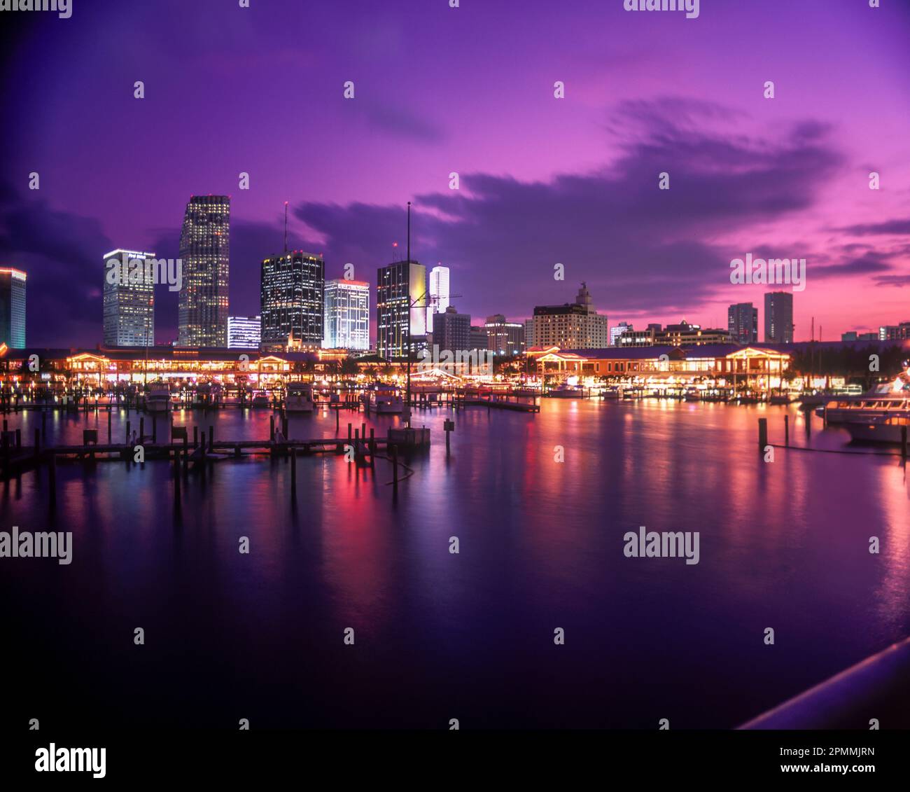 1992 HISTORICAL BAYSIDE MARKETPLACE MARINA DOWNTOWN SKYLINE MIAMI