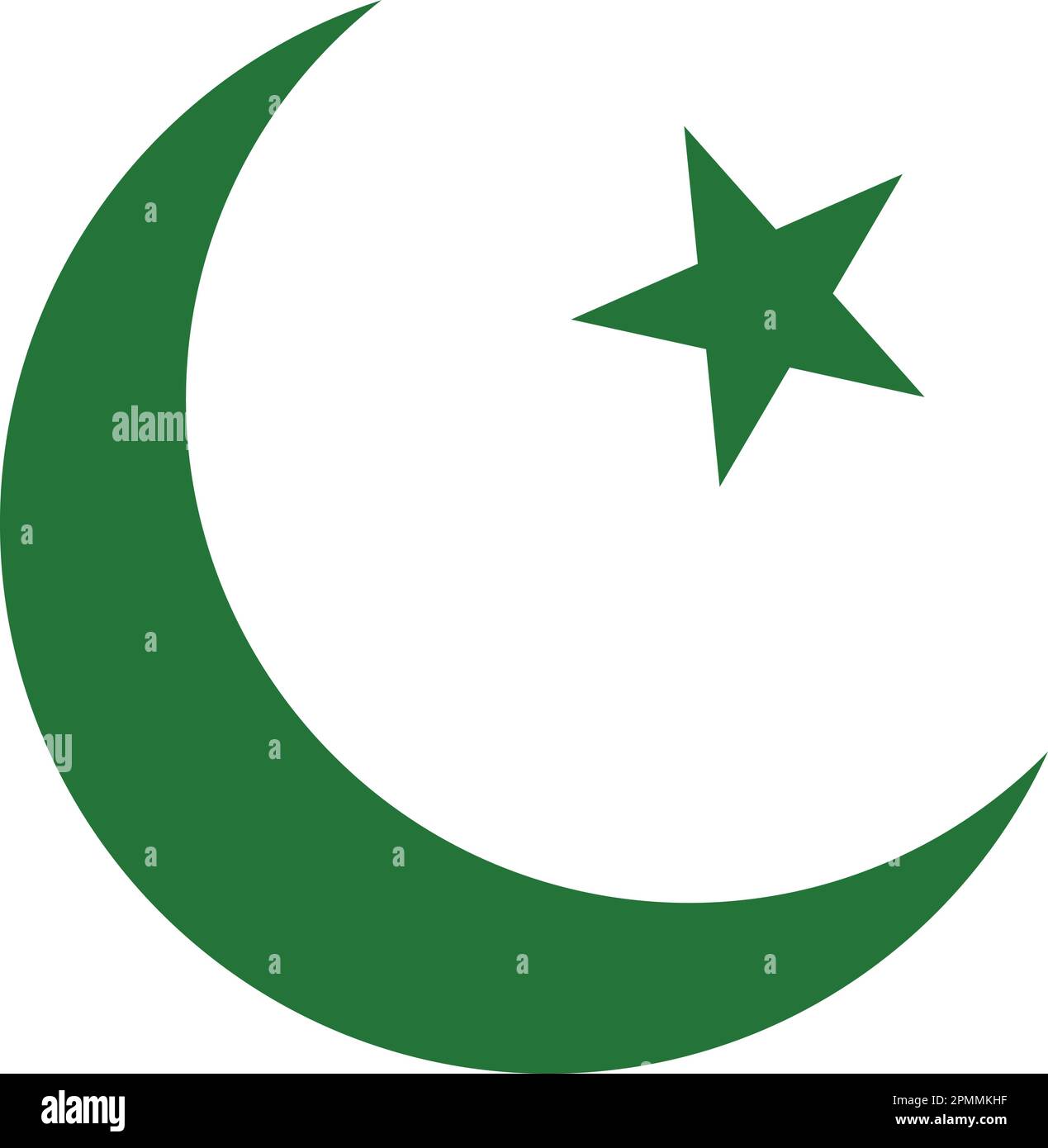 green moon with star islamic vector design Stock Vector