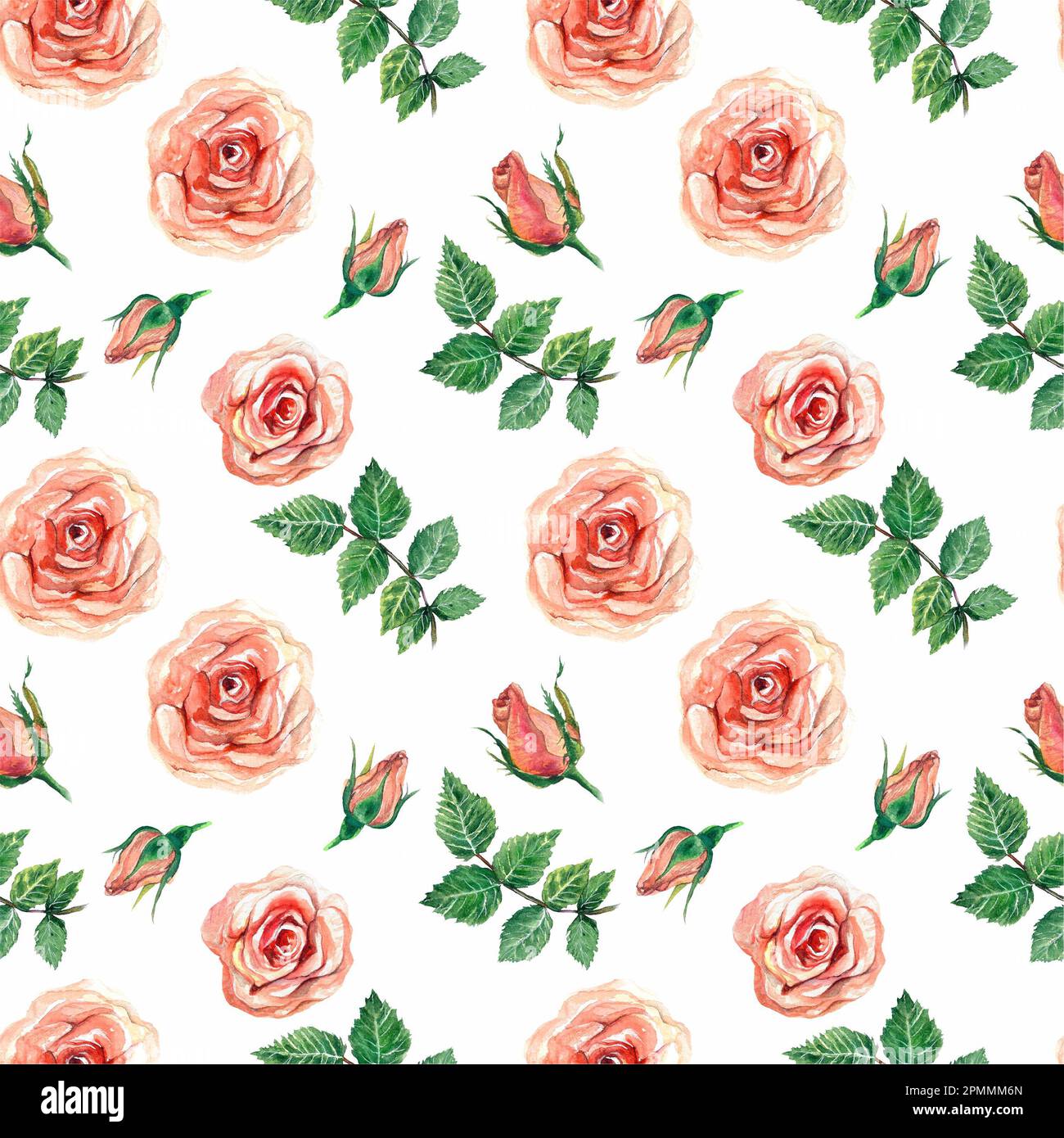 Seamless watercolor vintage floral pattern for gift wrap, fabric, cover