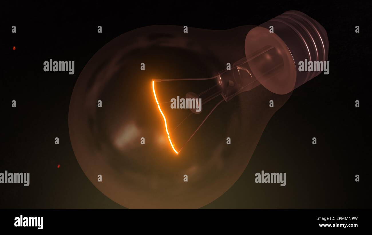 Glowing glass light bulb on dark background Stock Photo - Alamy