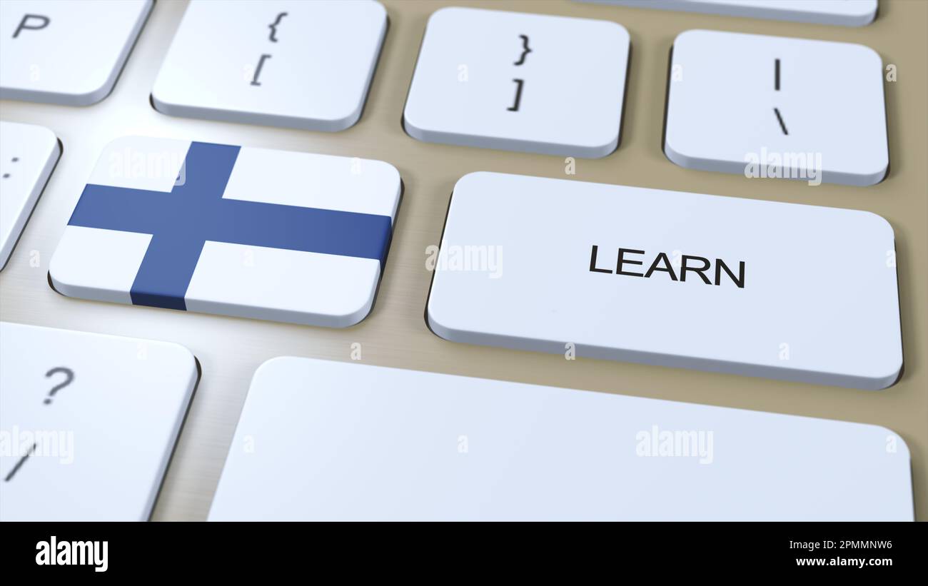 Learn Finnish Language Concept. Online Study Courses. Button with Text Learn Finnish Language Concept. Online Study Courses. Button with Text