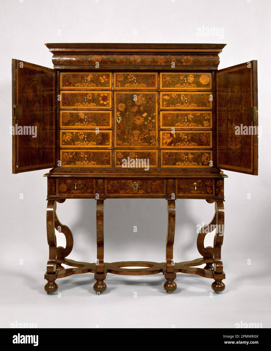 On Stand (probably England); marquetry inlaid, veneered and
