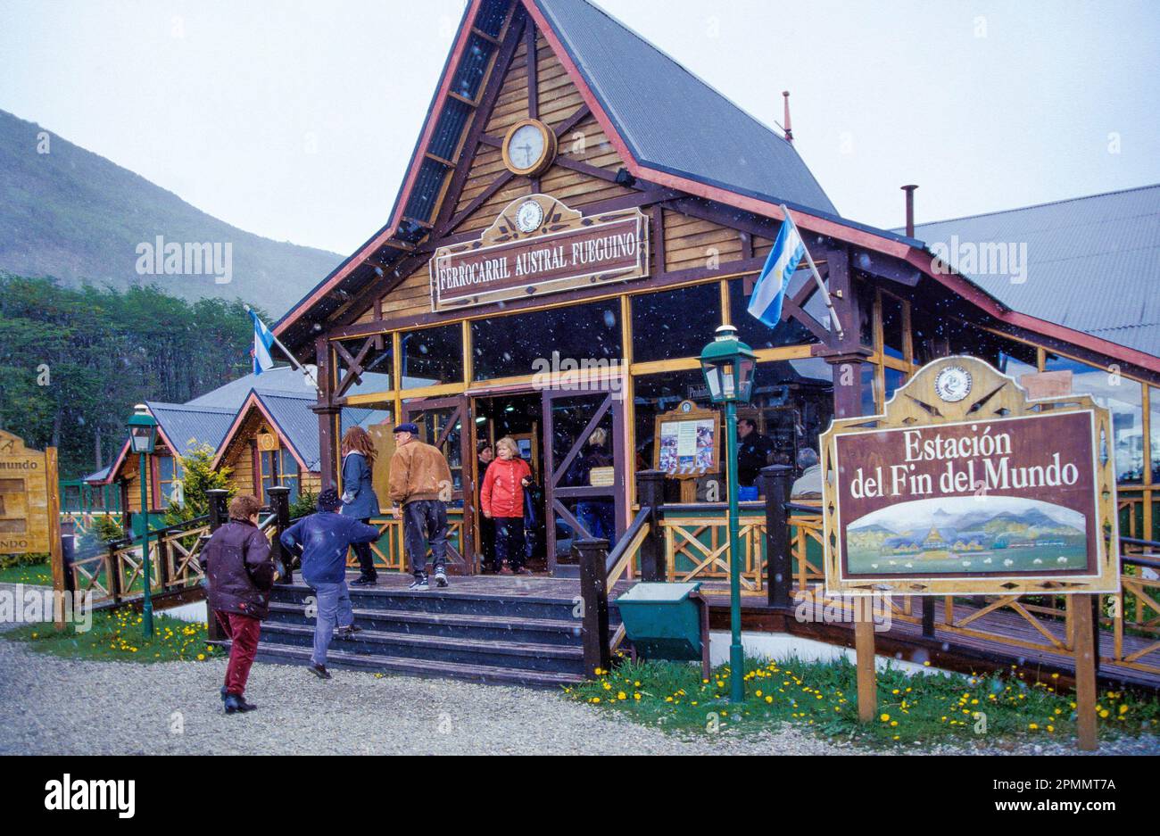 Argentina, Tierra del Fuego. Railway station of the 'Fin del Mundo