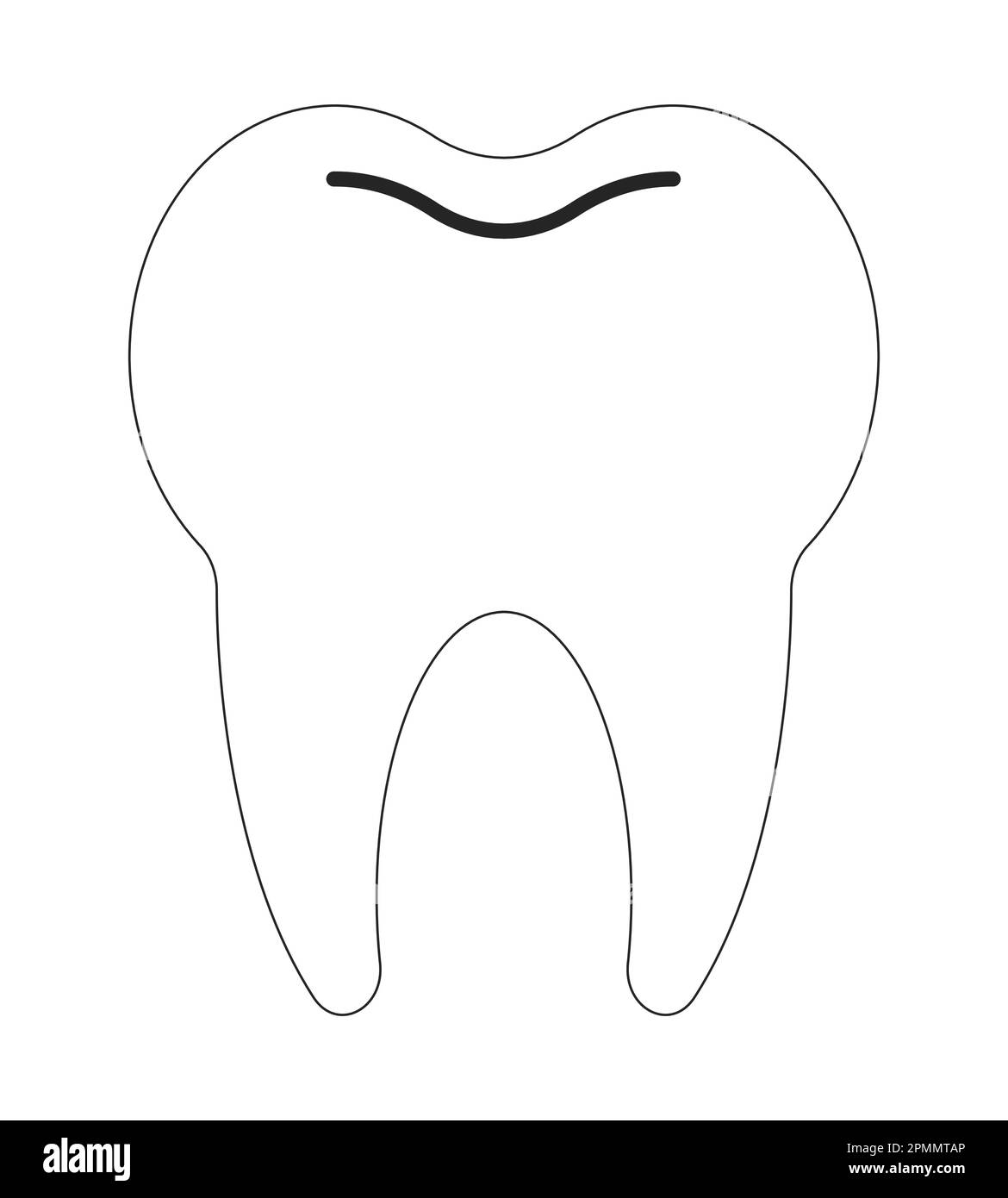 Human tooth flat line black white vector object Stock Vector Image ...