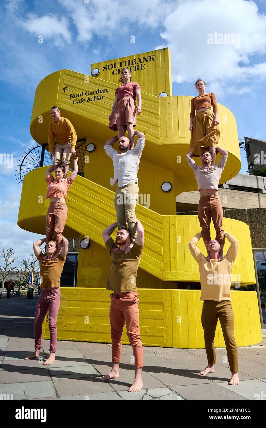 London, UK . 12 April, 2023 . Acrobats perform as Humans 2.0 by Circa
