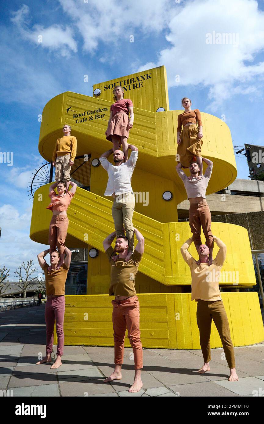 London, UK . 12 April, 2023 . Acrobats perform as Humans 2.0 by Circa
