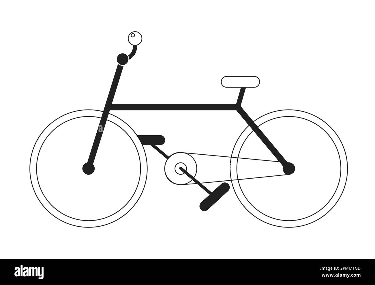 Road bicycle monochromatic flat vector object Stock Vector Image & Art ...