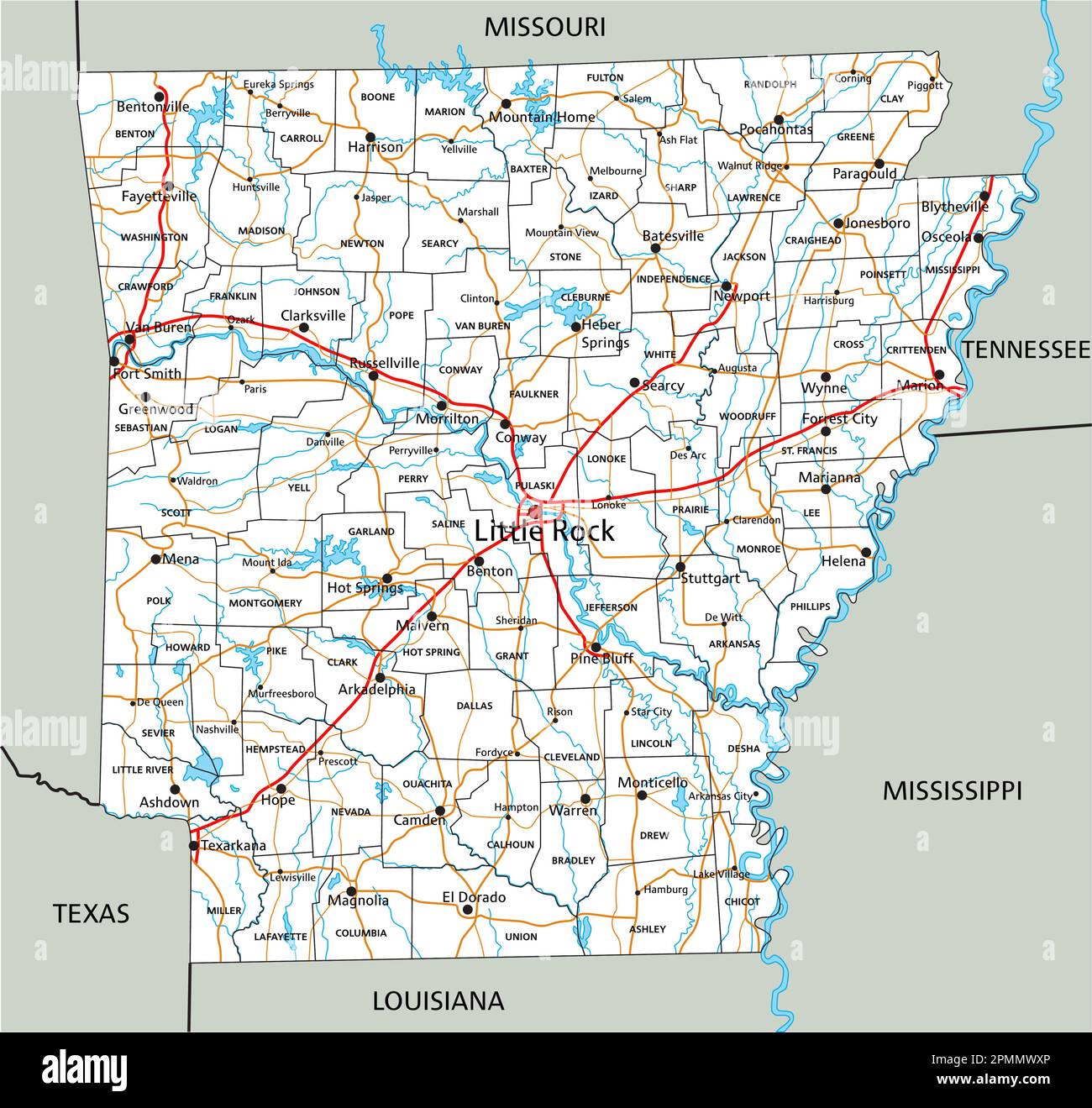 Arkansas Road Map Printable