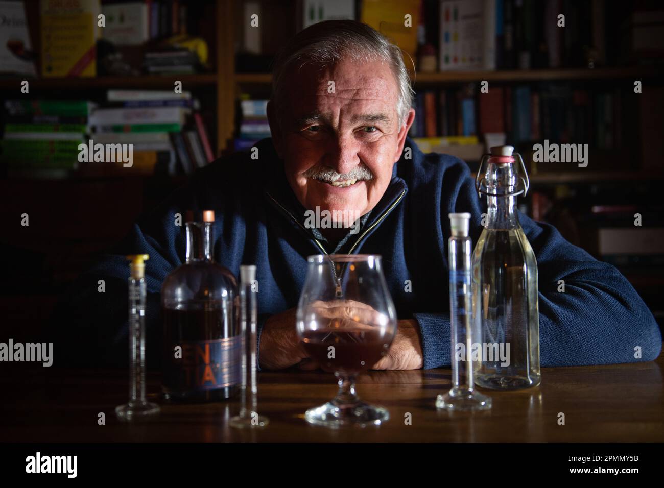 Somerset, UK. 30th December 2022. British neuropsychopharmacologist Professor David Nutt, who is the mastermind behind non-alcoholic drink SENTIA Stock Photo