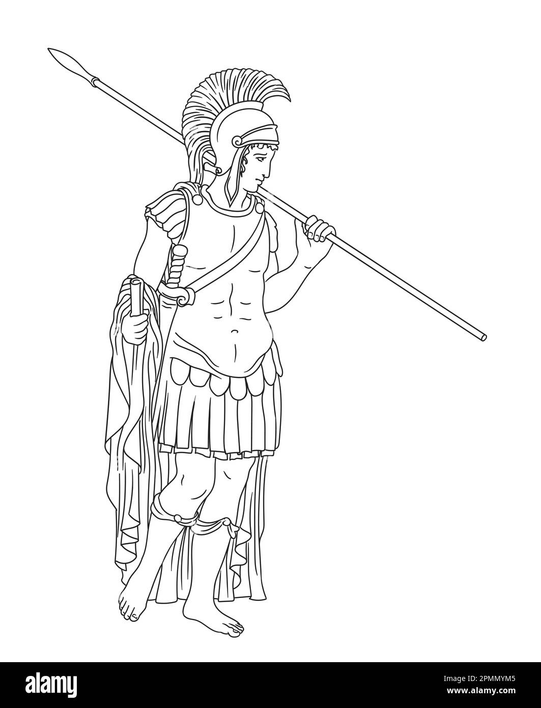 Ancient Roman warrior. Stock Vector