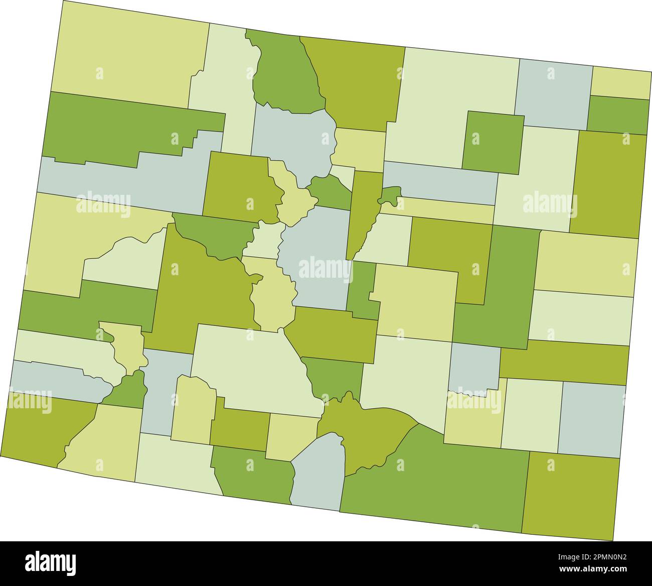 Highly detailed editable political map with separated layers. Colorado. Stock Vector