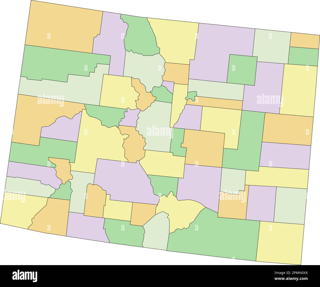 Colorado - Highly detailed editable political map. Stock Vector