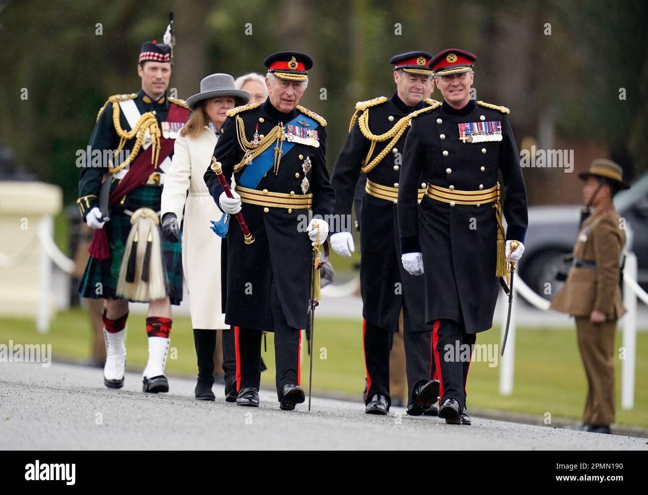 King Charles III arrives for the 200th Sovereign's Parade at the Royal