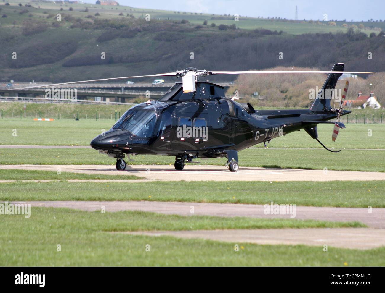 An Agusta-Westland AW-109SP helicopter at Brighton City Airport Shoreham UK Stock Photo