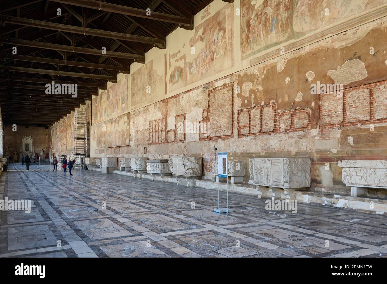 frescos in Campo Santo or Camposanto Monumentale Pisa, Tuscany, Italy Stock Photo