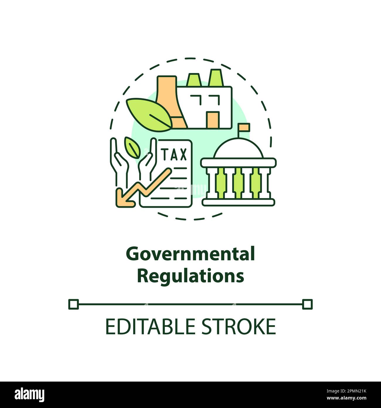 Governmental regulations concept icon Stock Vector