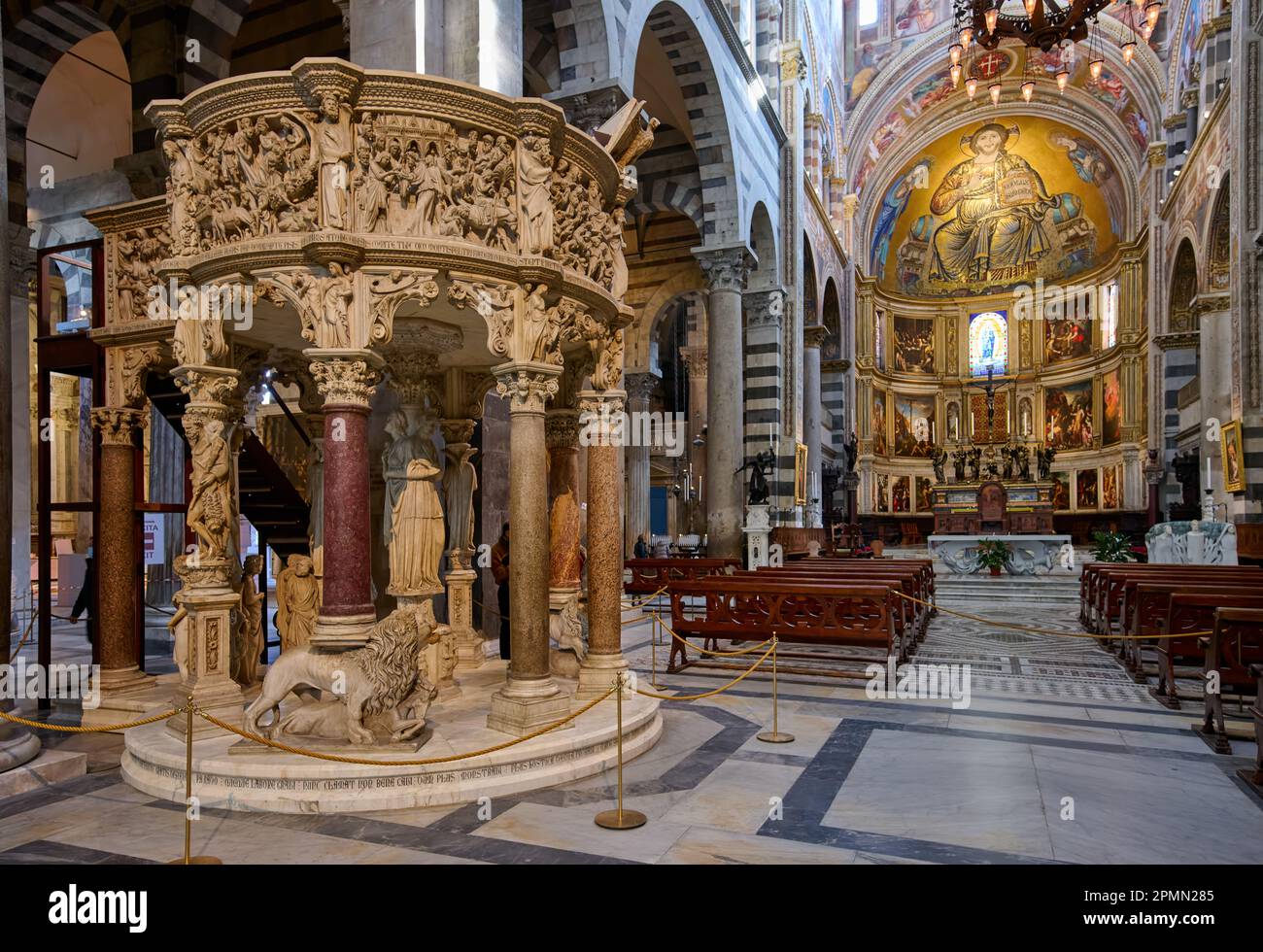 pulpit of Pisa Cathedral, Cattedrale di Pisa, Pisa, Tuscany, Italy Stock Photo