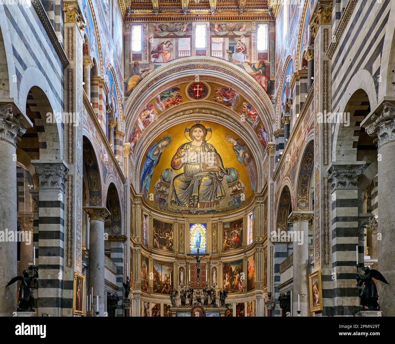 interior shot of Pisa Cathedral, Cattedrale di Pisa, Pisa, Tuscany, Italy Stock Photo