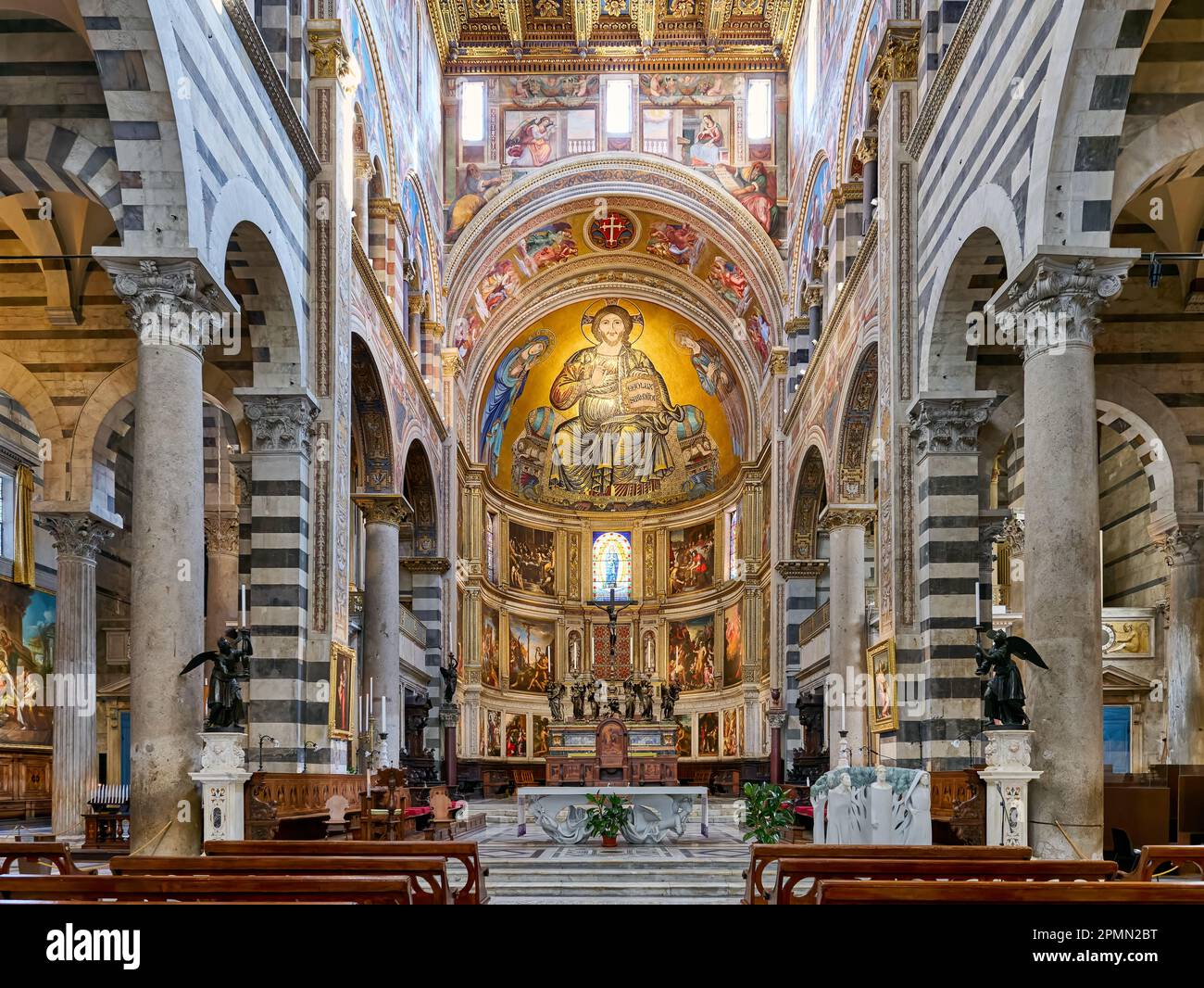 interior shot of Pisa Cathedral, Cattedrale di Pisa, Pisa, Tuscany, Italy Stock Photo