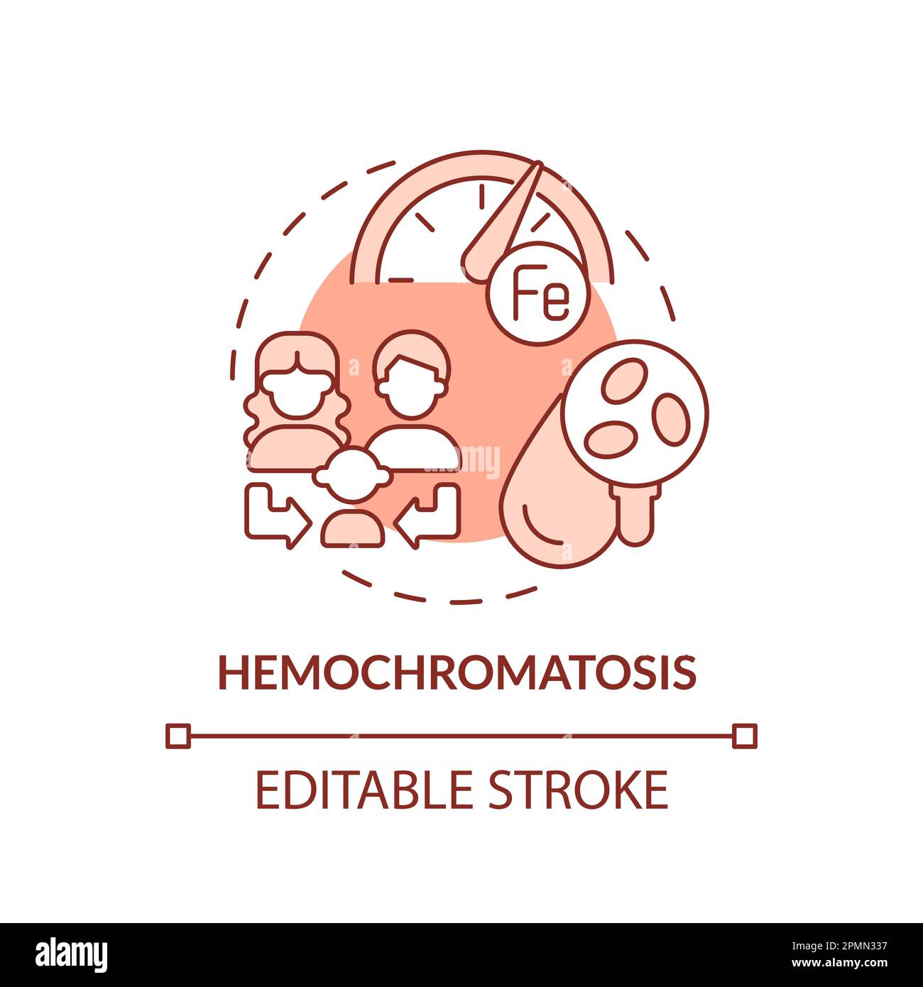 Hemochromatosis red concept icon Stock Vector