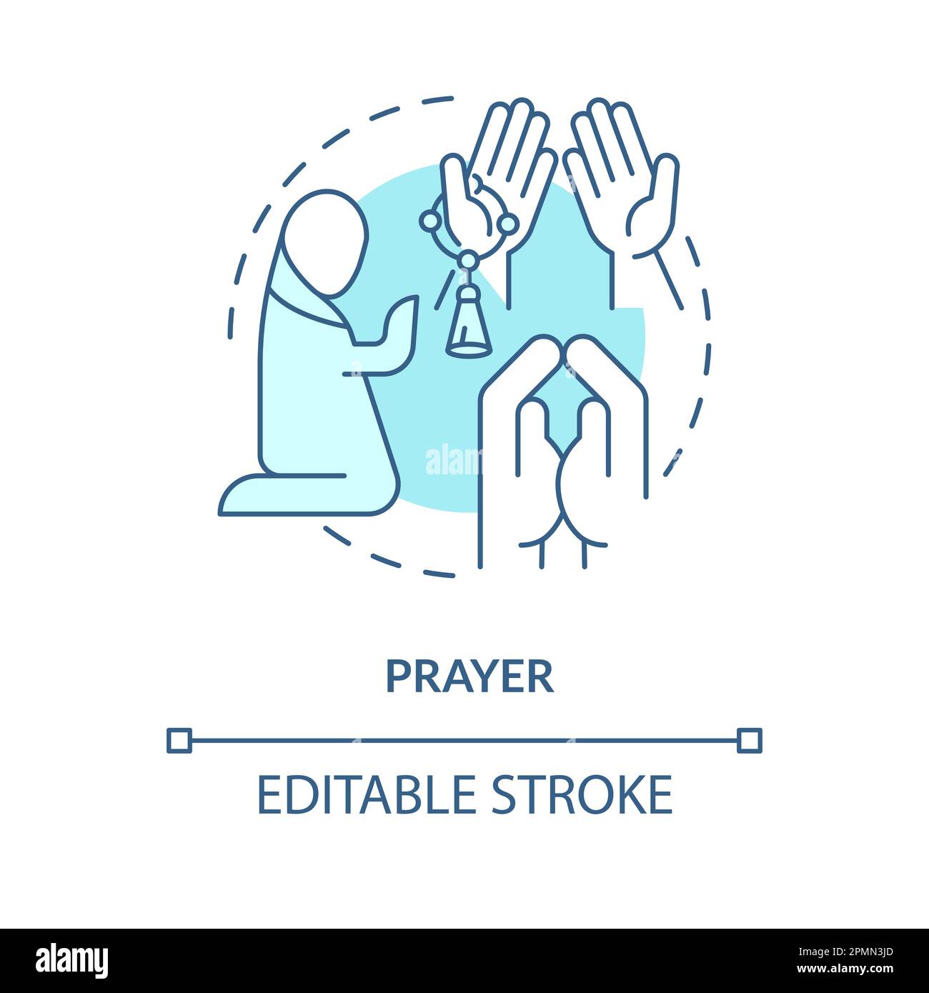 Prayer turquoise concept icon Stock Vector Image & Art - Alamy