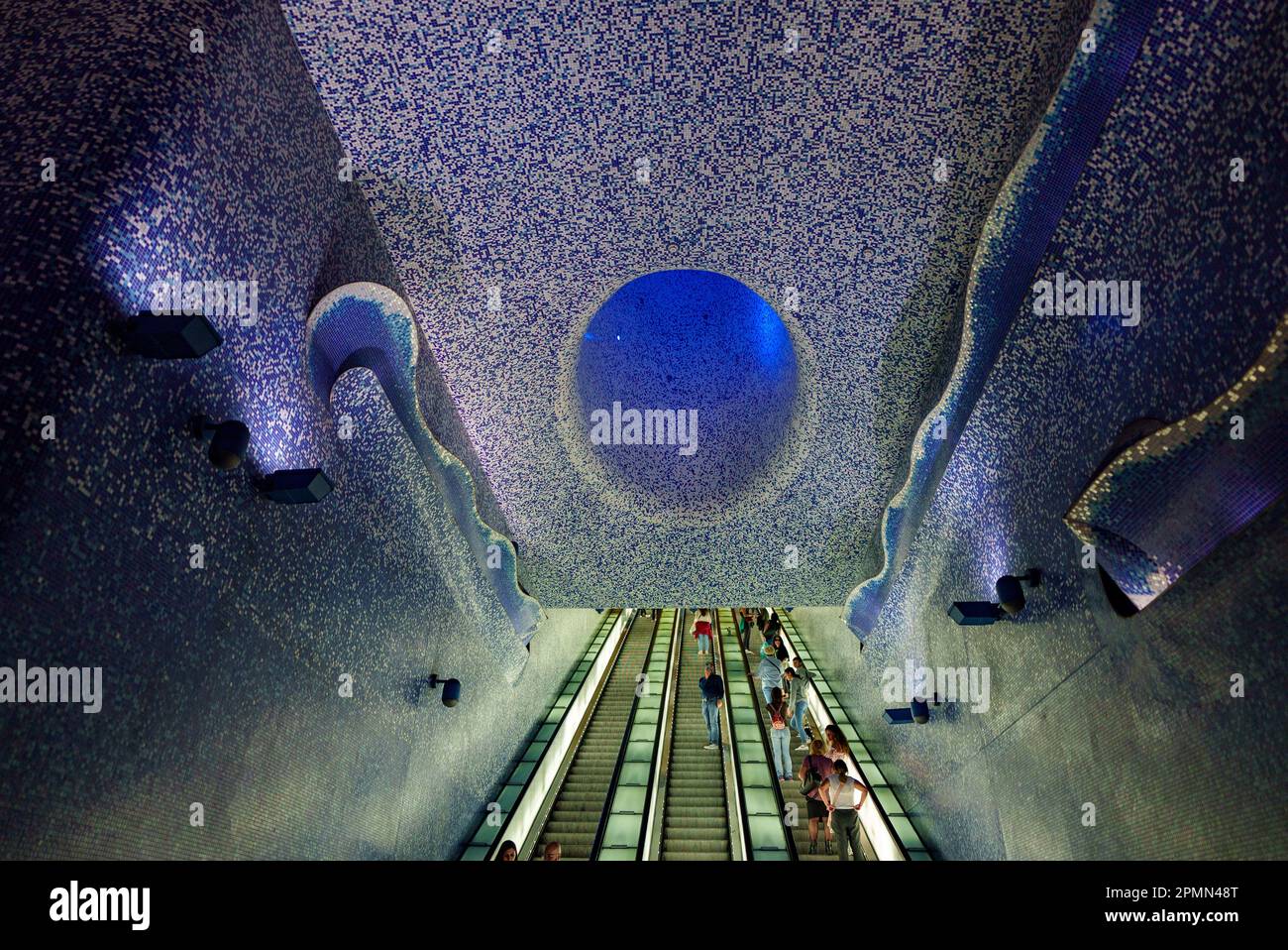 Italy, Naples - 22.10.2022: Inside the subway on Toledo station Stock Photo