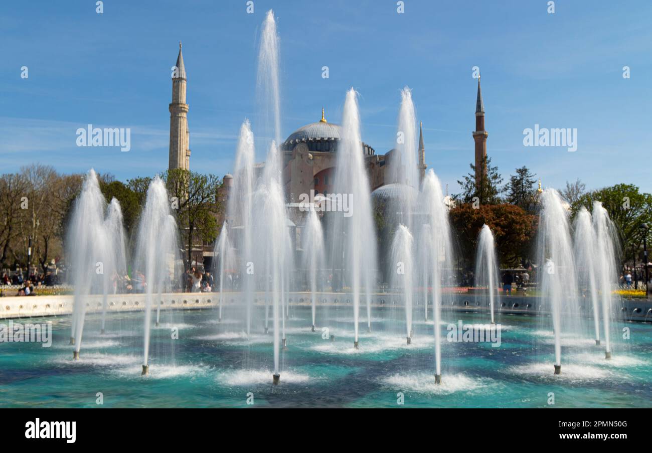 Hagia Sophia with fountain in Istanbul Stock Photo - Alamy
