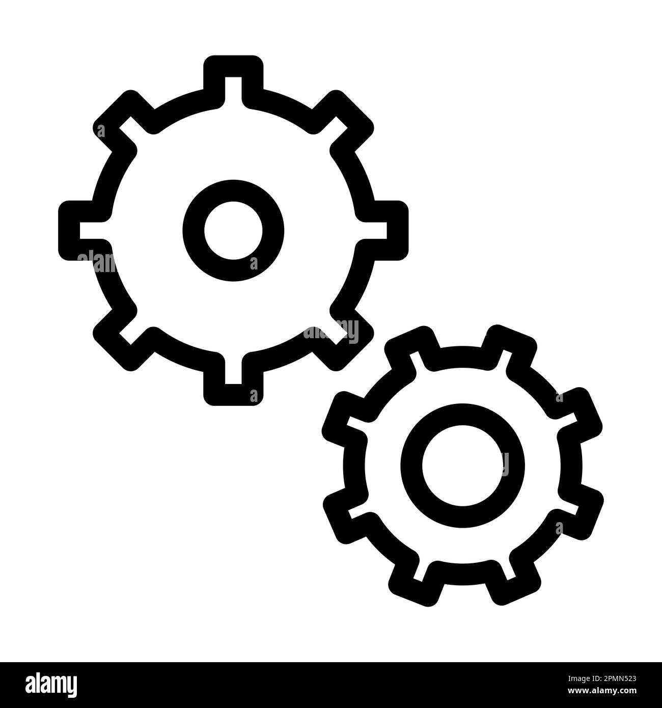 Gears Vector Thick Line Icon For Personal And Commercial Use Stock ...