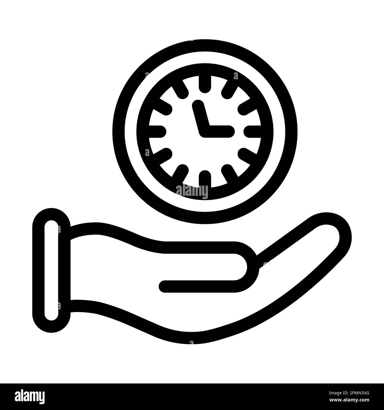 Time Management Vector Thick Line Icon For Personal And Commercial Use. Stock Photo