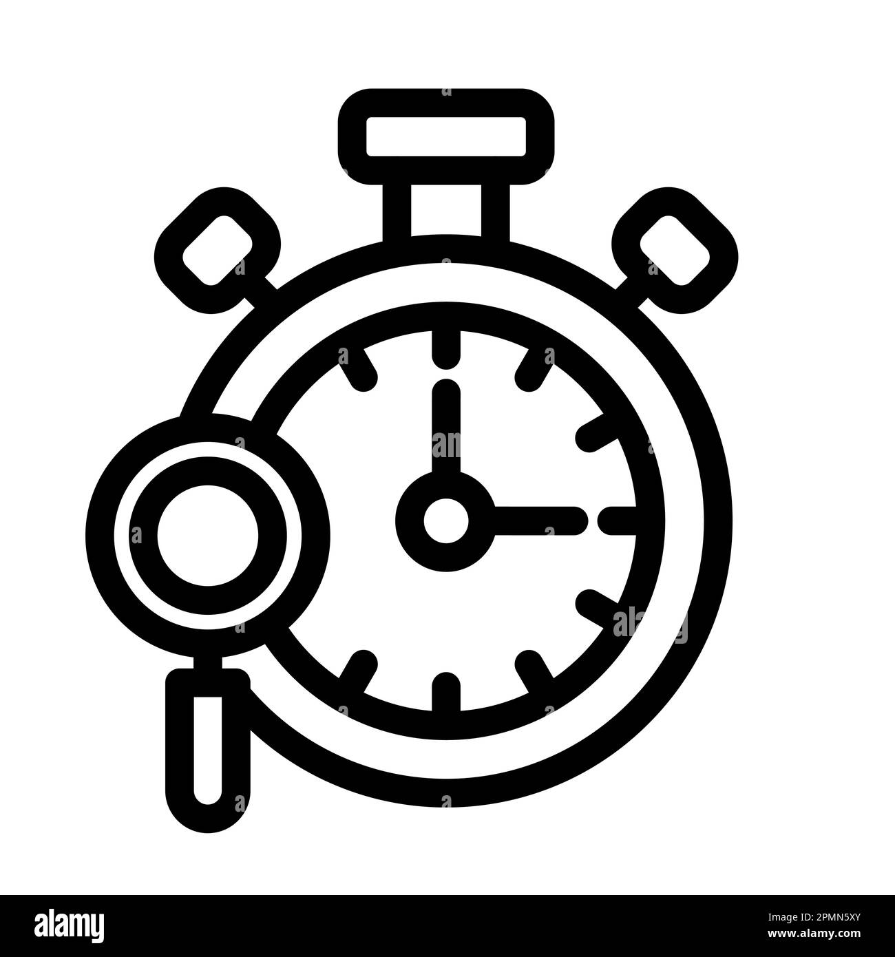 Time Tracking Vector Thick Line Icon For Personal And Commercial Use. Stock Photo