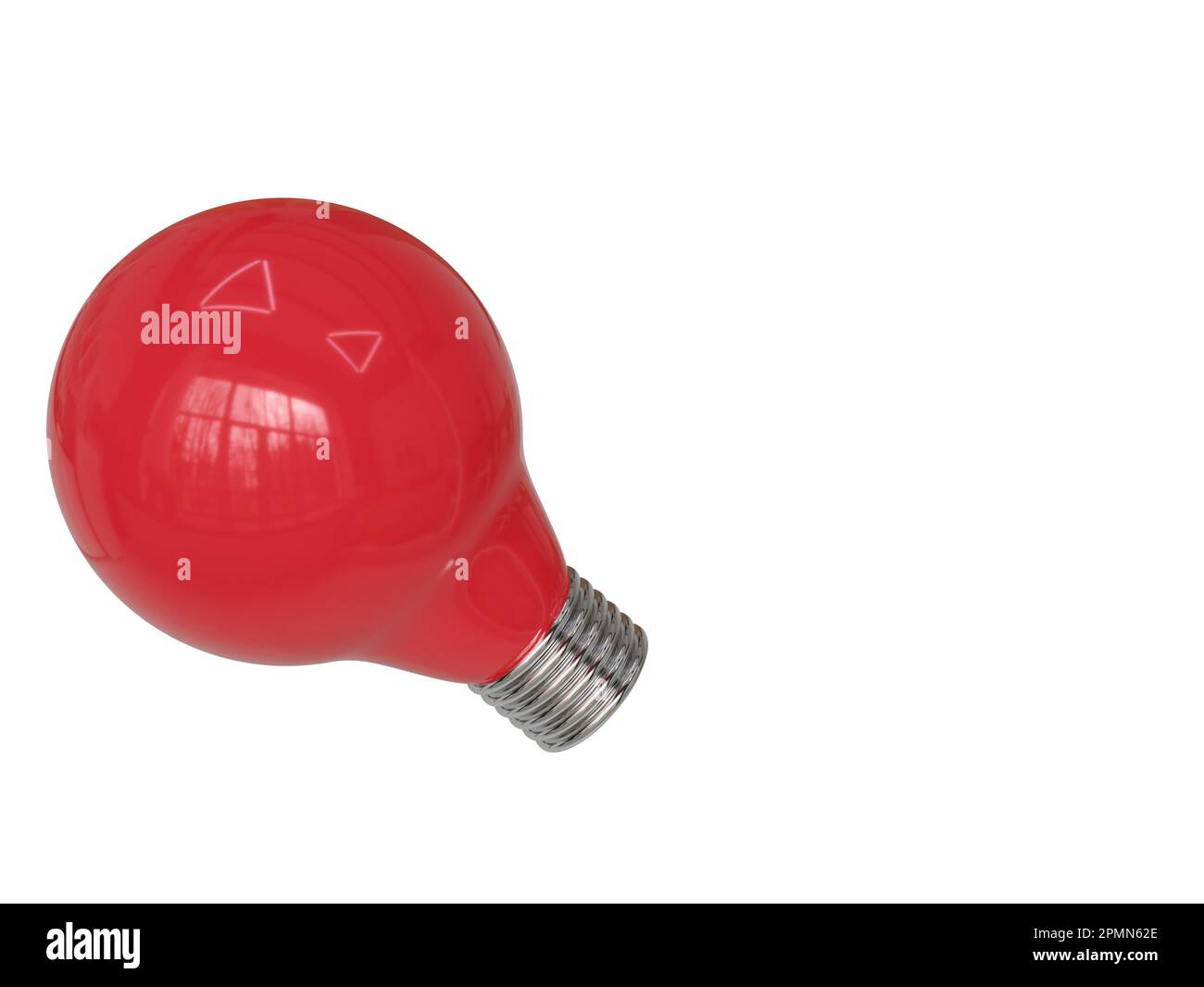 Red light bulb. 3d render Stock Photo Alamy