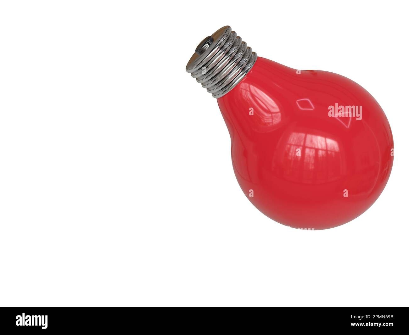 Red light bulb. 3d render Stock Photo Alamy