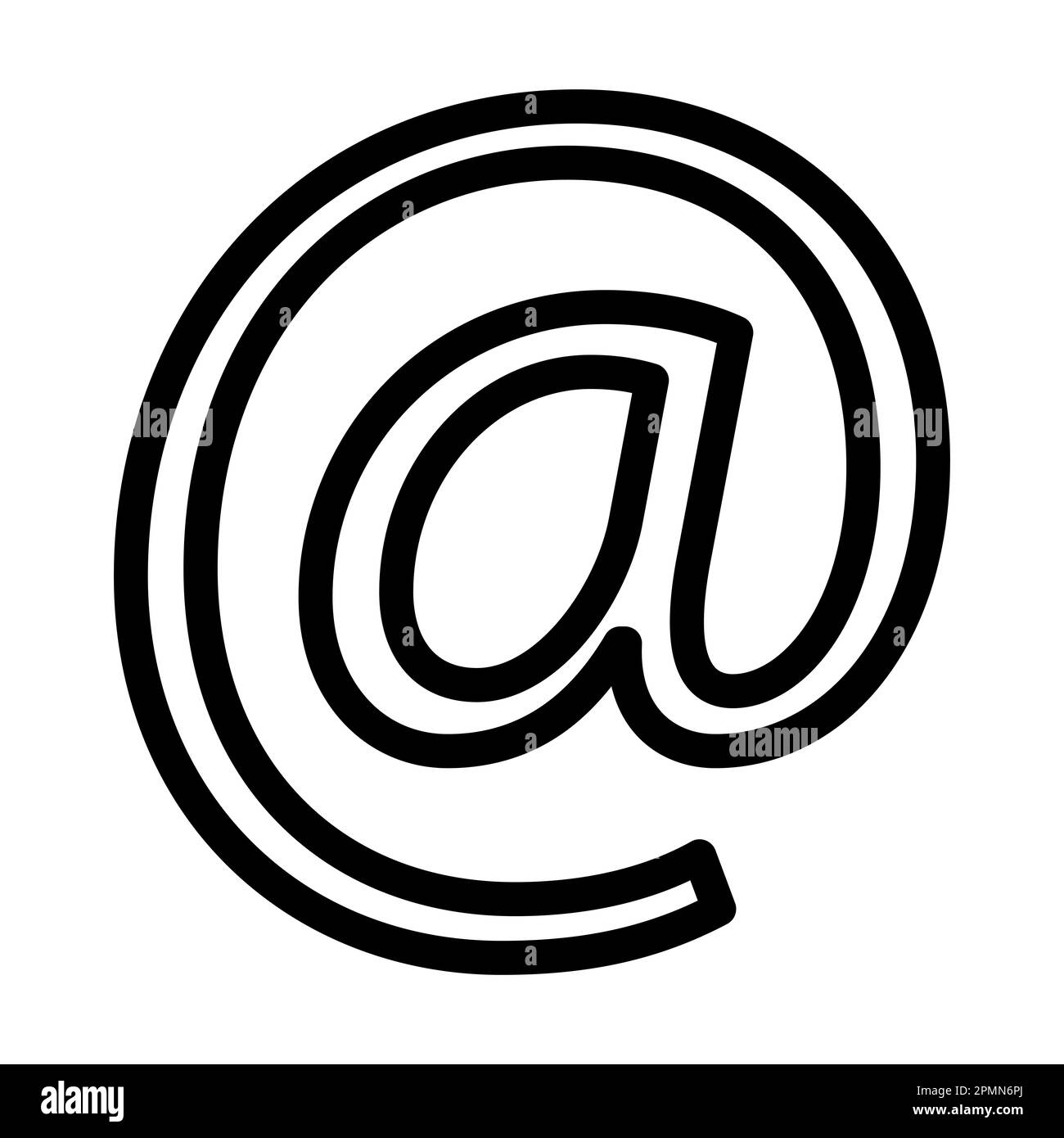 At Sign Vector Thick Line Icon For Personal And Commercial Use Stock ...