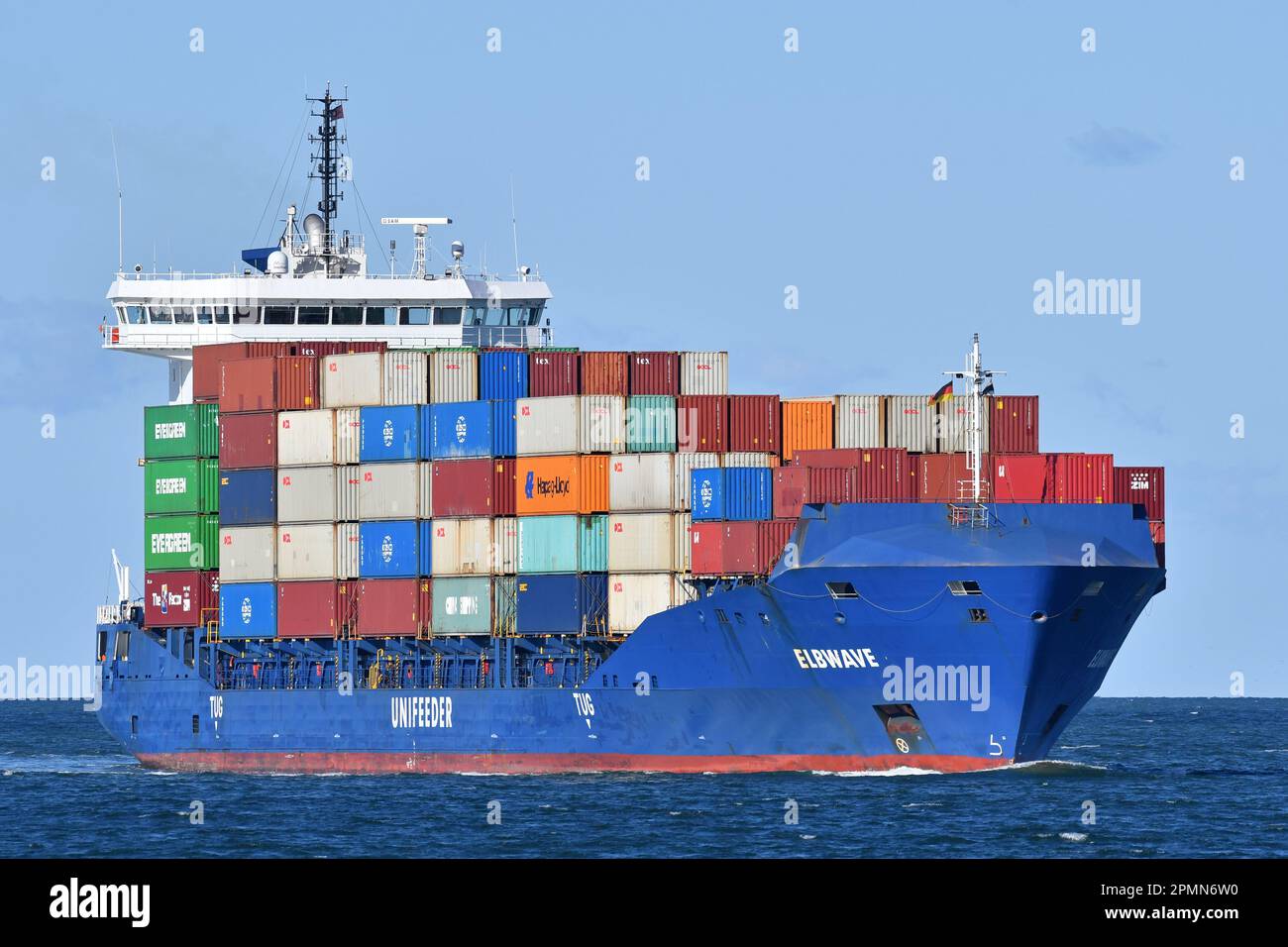 Containership ELBWAVE Stock Photo