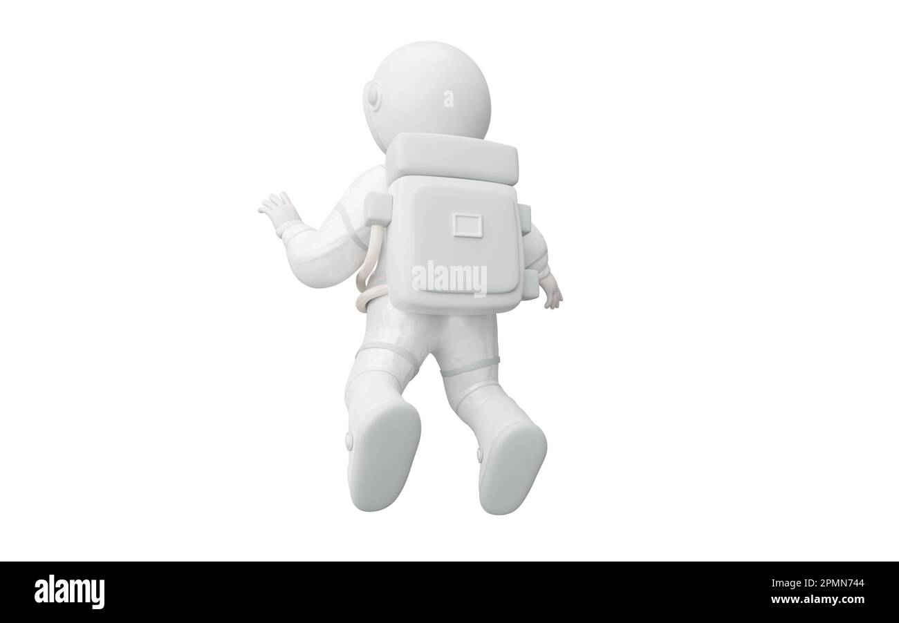 White space man, 3d character, 3d rendering. Digital drawing Stock