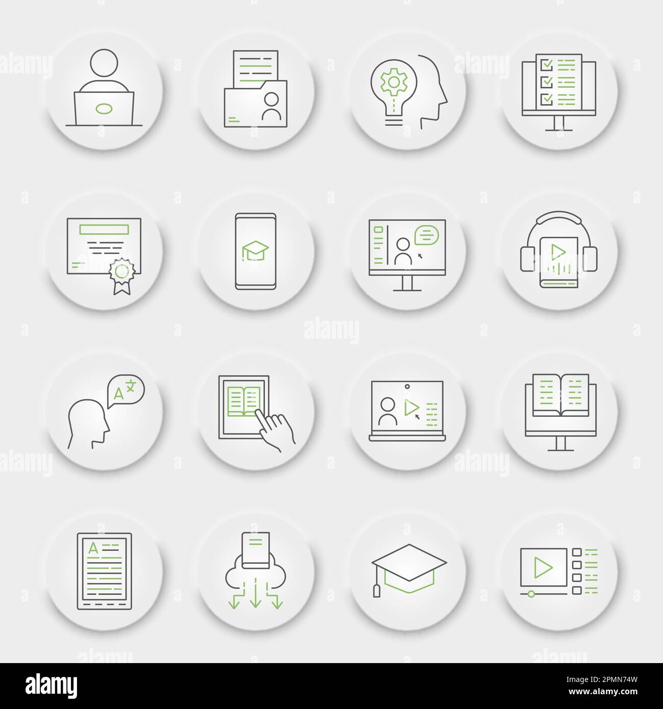 Online Education line icon set, distance learning symbols collection ...